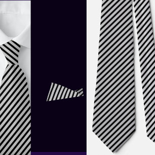 Black Gray Stripes Abstract Pattern     Tie