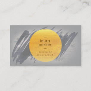 Black Gray Watercolor Splatter Abstract Modern Business Card
