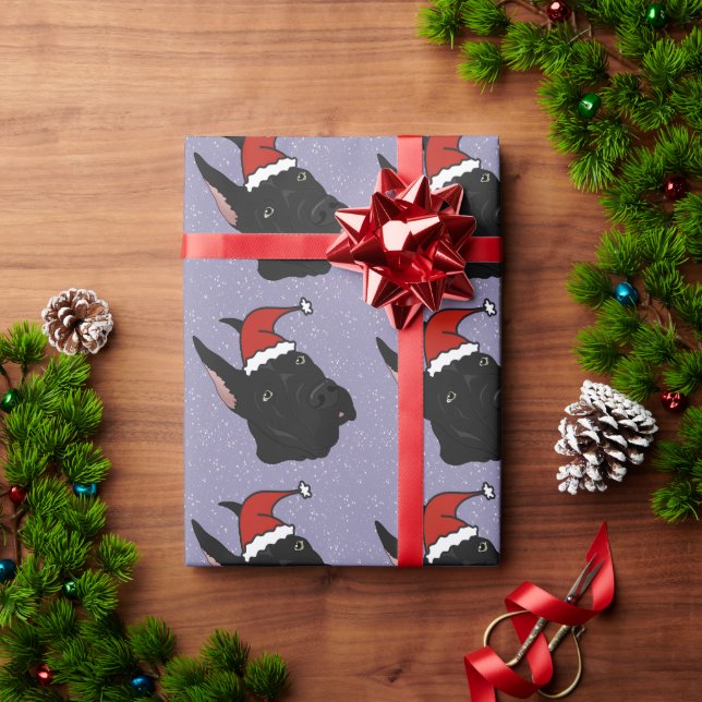 Black Great Dane Christmas  Wrapping Paper (Holiday Gift)