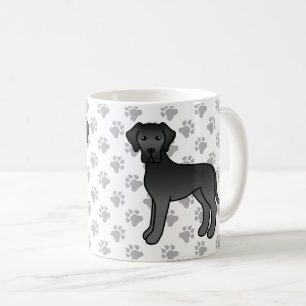 Black Great Dane Cute Cartoon Dog Coffee Mug