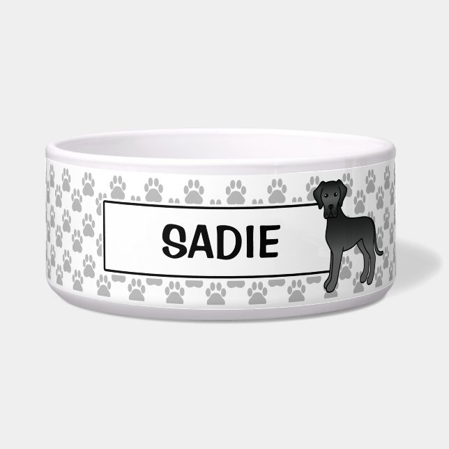 Black Great Dane Dog Design With Pet's Name (Front)