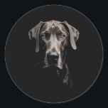 Black Great Dane Dog Great Dane Face _1  Classic Round Sticker<br><div class="desc">Black Great Dane Dog Great Dane Face _1</div>