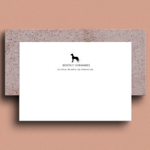 Black Great Dane Dog Walker Elegant Monogram  Card
