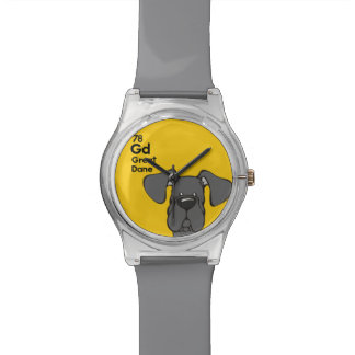 Black Great Dane Natural Ears - The Dog Table Watch