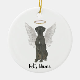 Black Great Dane Sympathy Memorial Ceramic Ornament