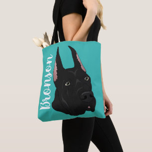 Black Great Dane Tote Bag