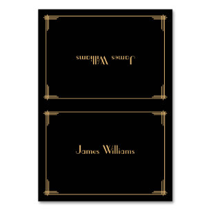 Black Great Gatsby Art Deco Place Cards