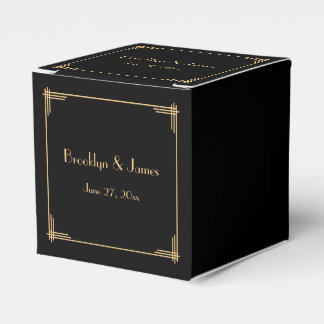 Black Great Gatsby Art Deco Wedding Favour Boxes
