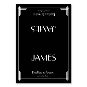 Black Great Gatsby Art Deco Wedding Place Cards