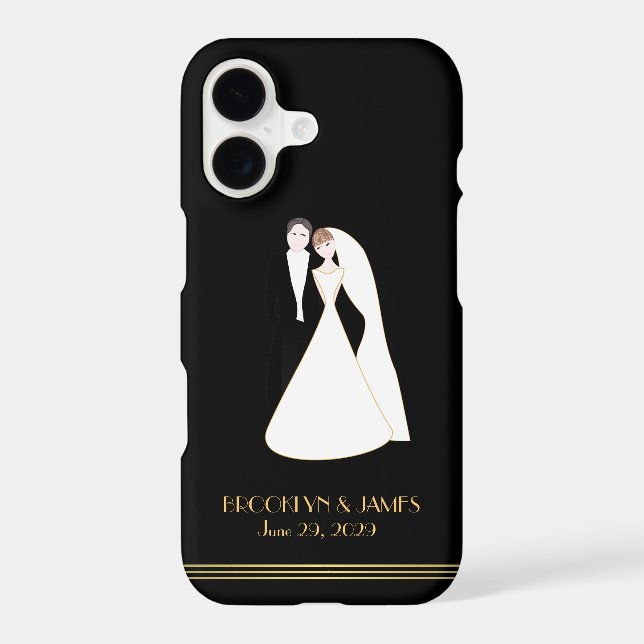Black Great Gatsby Wedding iPhone Case (Back)