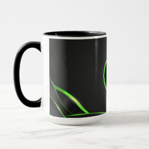 Black & Green Abstract Fluid Design   Add Logo Mug