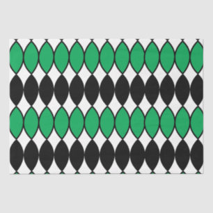 Black Green Abstract Geometric Tissue Paper