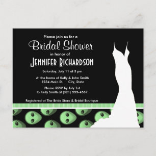 Black & Green Alien Invitation Postcard