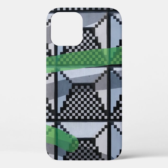 Black, green, and black checked wallpaper Case-Mate iPhone case (Back)
