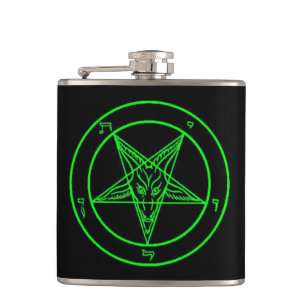 Black/Green Baphomet Flask