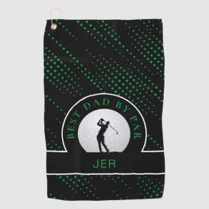 Black Green Best Dad By Par Golf Towel