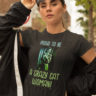 Black Green Blue Personalised Crazy Cat Woman Tri-Blend Shirt