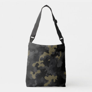 Black Green Camo Urban Cargo Realistic Crossbody Bag