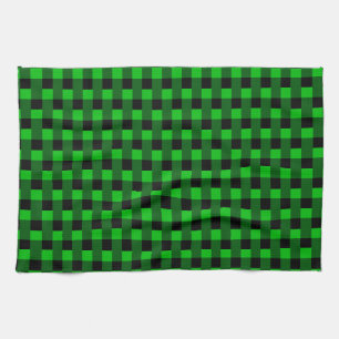 Black Green Check Kitchen Towel