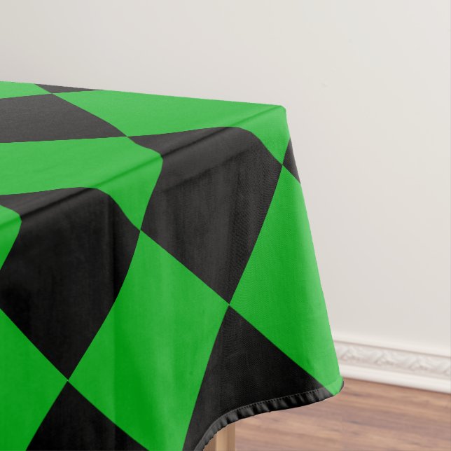 Black Green Check Pattern Tablecloth (In Situ)