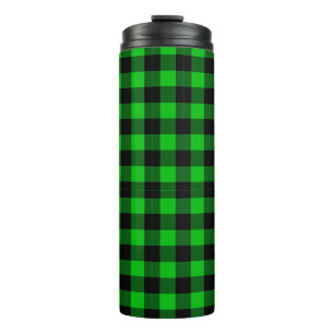 Black Green Checked Thermal Tumbler