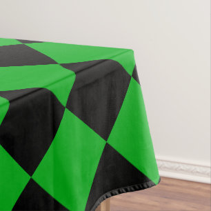 Black & Green Chequered Tablecloth