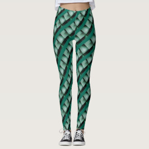 Black green curved rectangles or stripes that thin leggings
