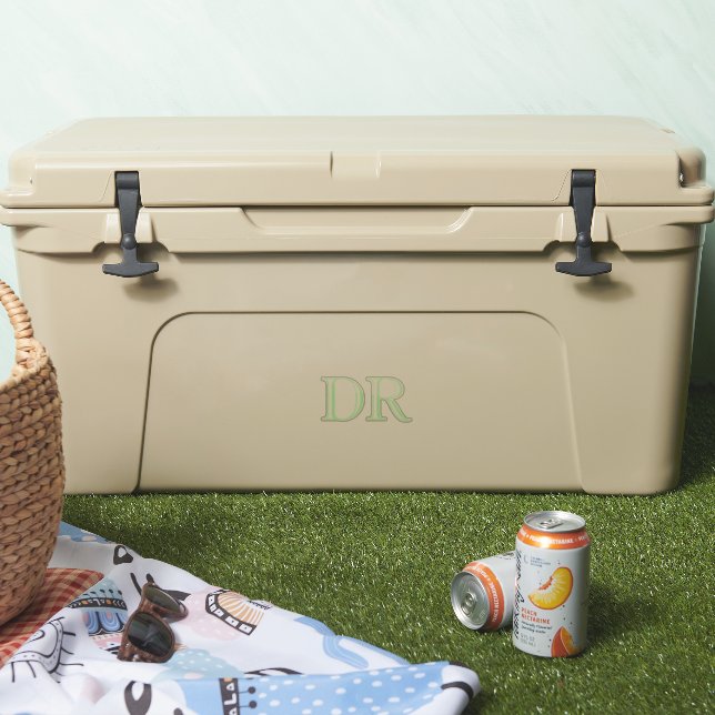 Black green custom initials minimalist (Cooler)