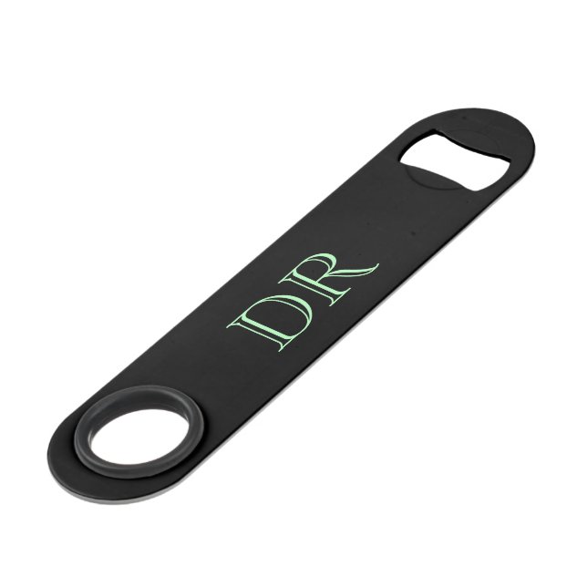 Black green custom initials minimalist (Front Angled)