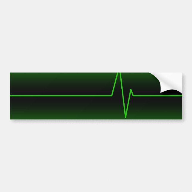 Black Green EKG Bumper Sticker (Front)