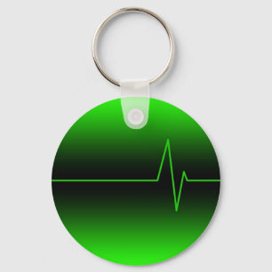 Black Green EKG Key Ring