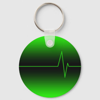 Black Green EKG Key Ring