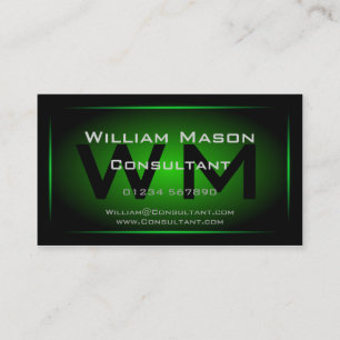 Black & Green Framed Monogram - Business Card