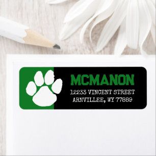 Black & Green Graduation Return Address Labels