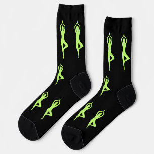 Black Green Graphic Socks Unique pattern