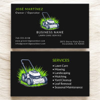 Black Green Lawn Care and Service Professional