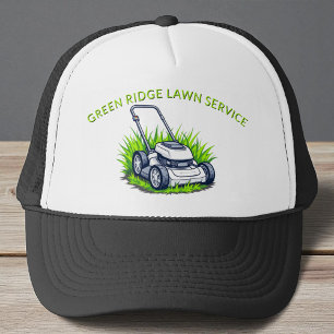 Black Green Lawn Care and Service Professional Trucker Hat