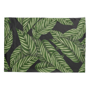 Black Green Leafy Luxurious Pillowcase