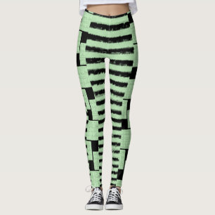 Black & Green Leggings Long
