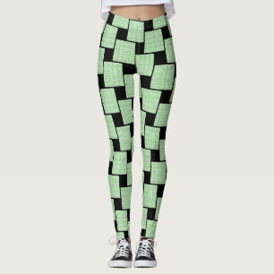 Black & Green Leggings Long