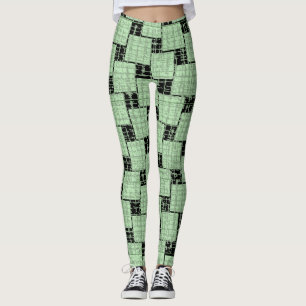 Black & Green Leggings Long
