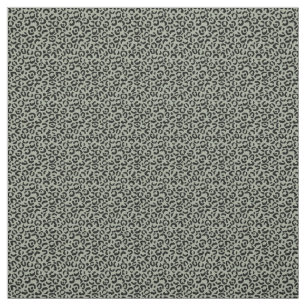 Black Green Leopard Print Fabric