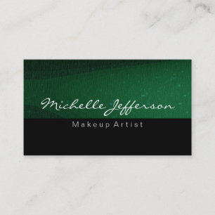 Black Green Makeup Artist Unique Business Card