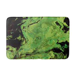 Black green marble bath mat