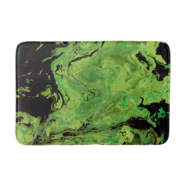 Black green marble bath mat (Front)