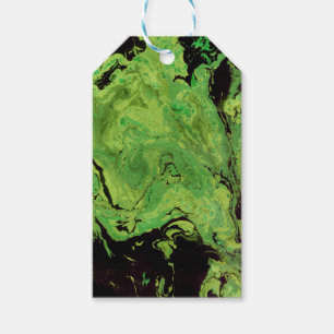 Black green marble gift tags