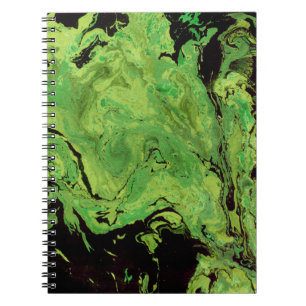 Black green marble notebook