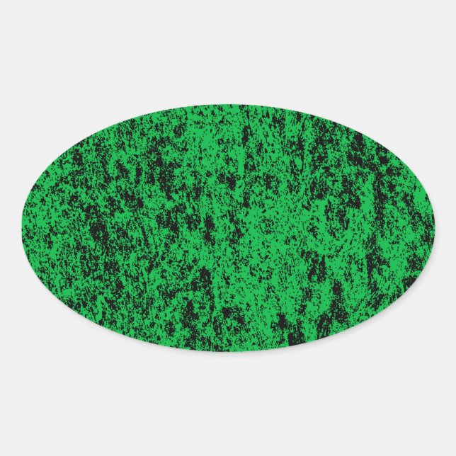 Black & Green Marble Oval Sticker (Front)