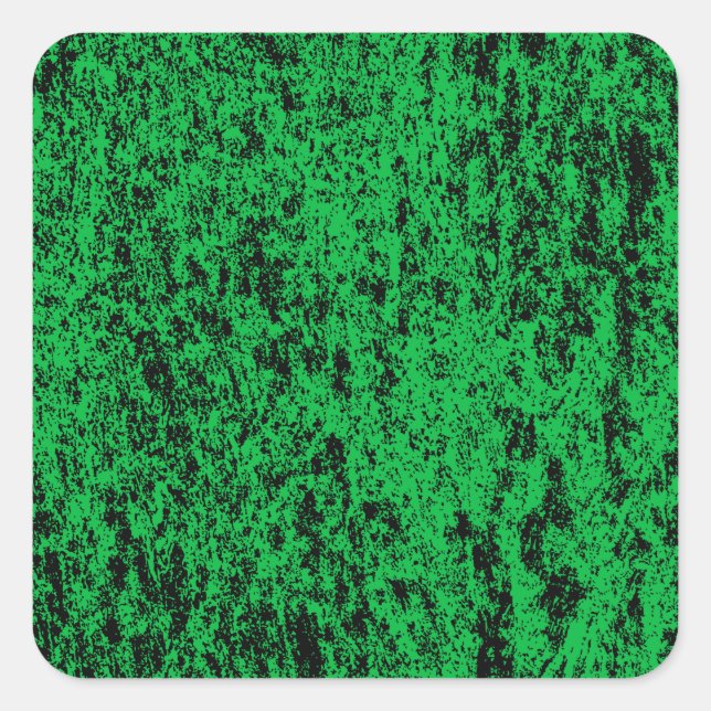 Black & Green Marble Square Sticker (Front)