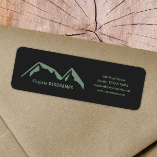 Black & Green Mountains Return Address Label
